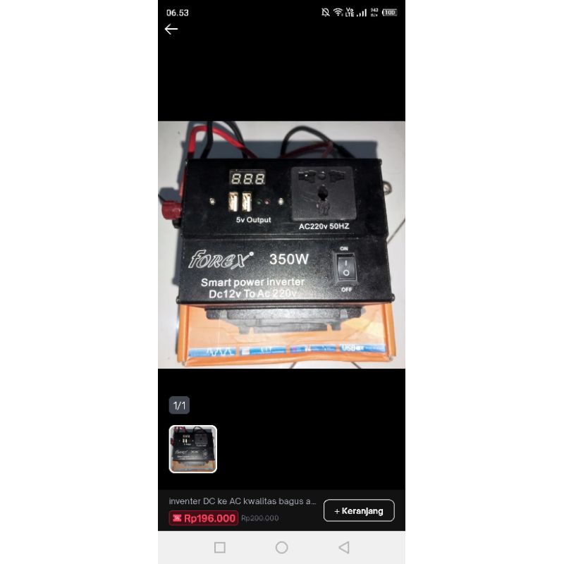 Inventer DC to AC input 12 volt DC out 220volt AC