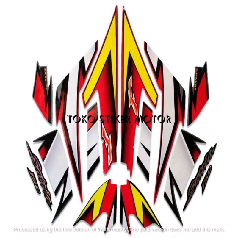 Stiker Striping Lis Body Motor Suzuki Satria Fu Cbu 2007 2008 Merah Standar