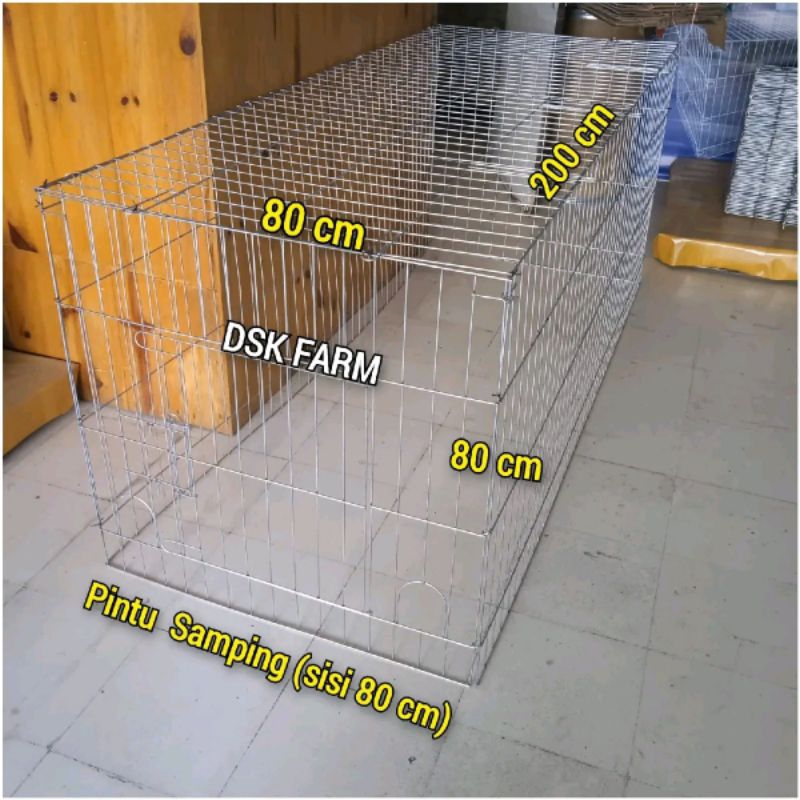 Xcamellyaa Kandang Ayam Galvanis Umbaran 200X80X80 Cm (Pintu Samping Di 80 Cm) Kuat Dan Tahan Lama
