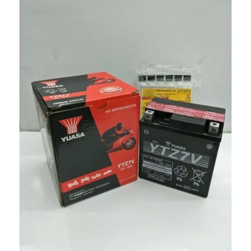 Aki Motor Kawasaki ZX10R Yuasa YTZ7-V MF Aki Kering 12V 6,3Ah