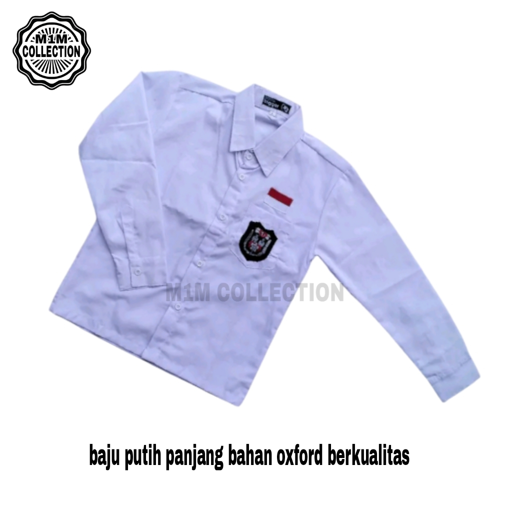 Baju Seragam Sekolah SD Putih Lengan Panjang Bahan Oxford Tebal Kemeja Anak Laki Laki Baju Anak Pere