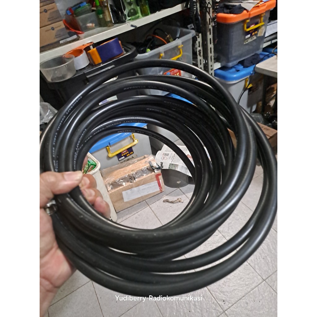 Kabel RG8 Lentur Setara  Belden 9913 Cable Coaxial RG 8 Austcab Australia Full Tembaga 50 Ohm