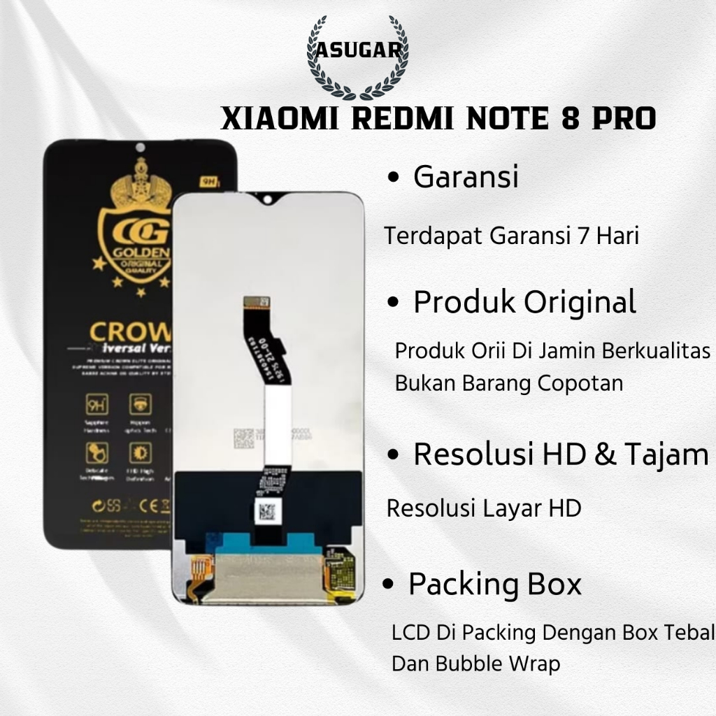 LCD XIAOMI REDMI NOTE 8 PRO ORIGINAL 100% FULLSET TOUCHSCREEN