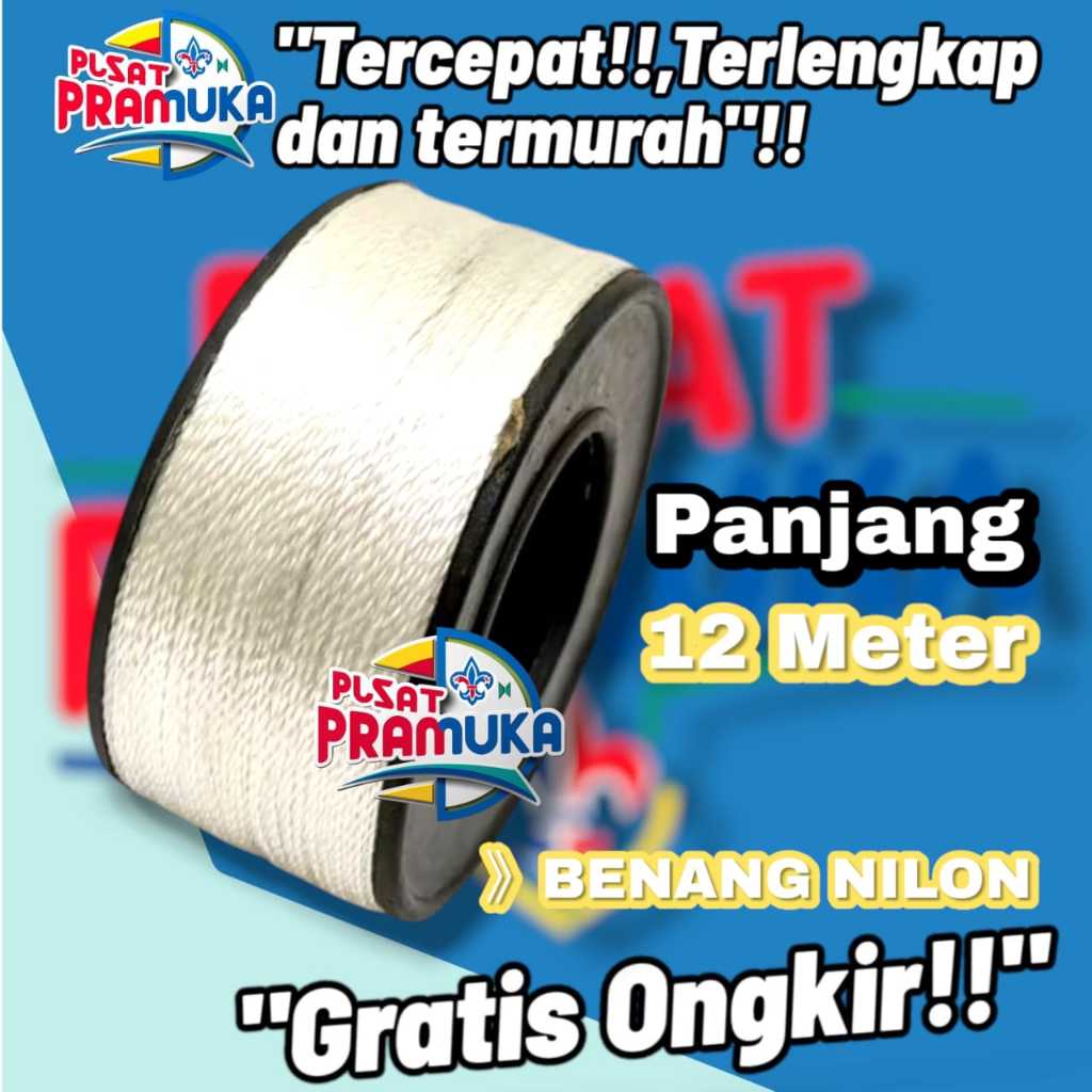 Benang tali bendera plastik bangunan layangan nilon putih besar 1 roll