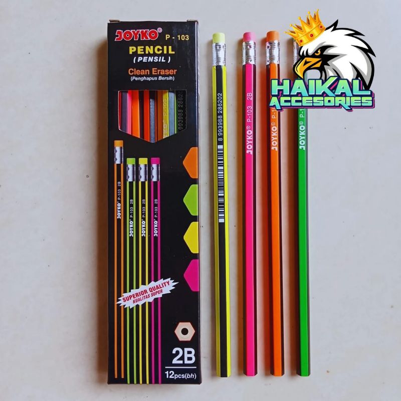 

Pensil Joyko 2B P-103 Perlusin Isi 12pcs Paket Hemat Untuk Usaha