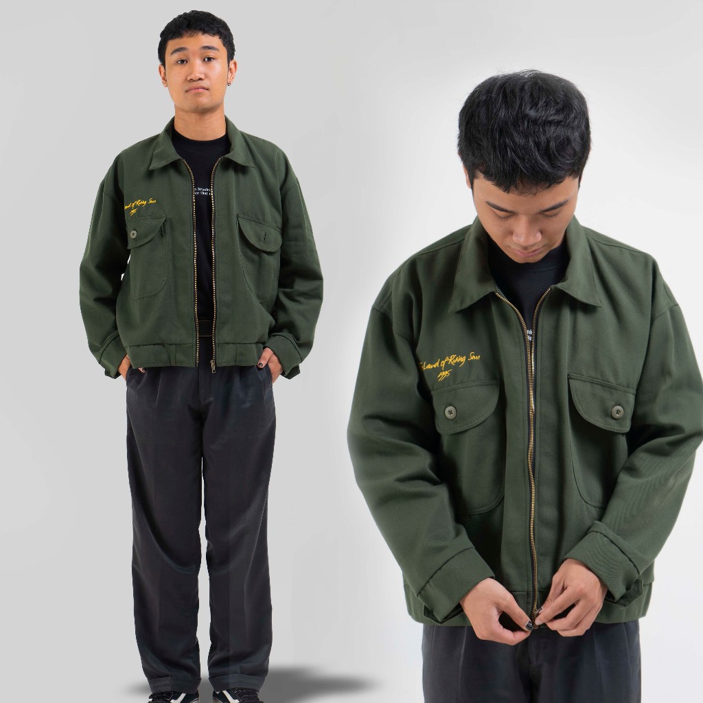 ale アレー RACING JACKET ジャケット 長袖 オリーブグリーン S