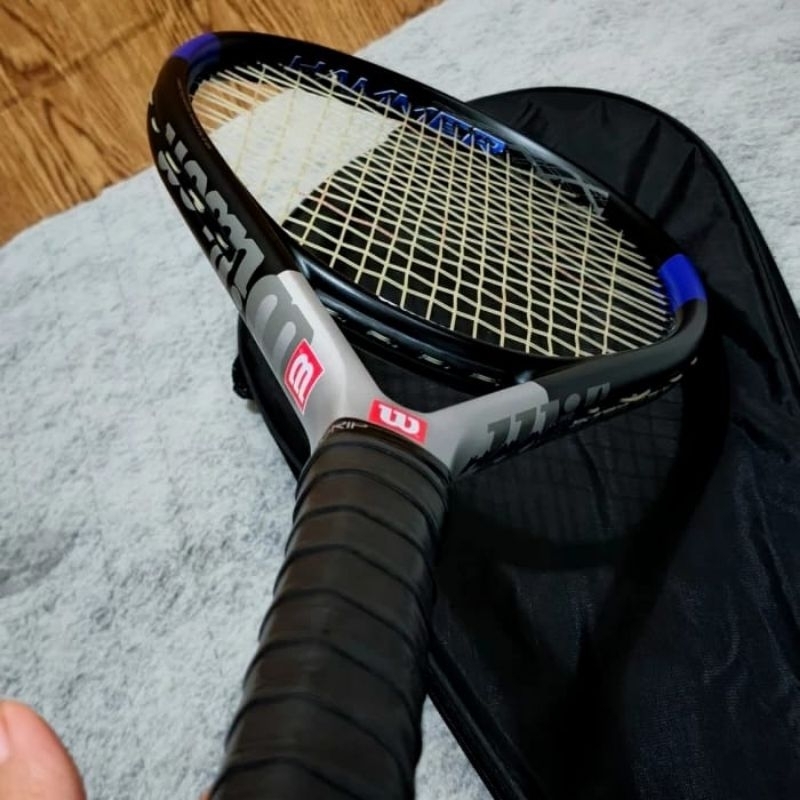 Raket Tenis Wilson Hammer Carbon Oversize Siap Pakai