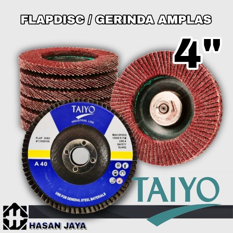 Mata Gerinda Amplas / Flap Disc Taiyo 4" Inch Grit #40 - #400