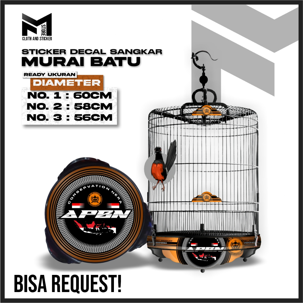 Sticker Sangkar Burung Bulat BNR APBN Bisa Request