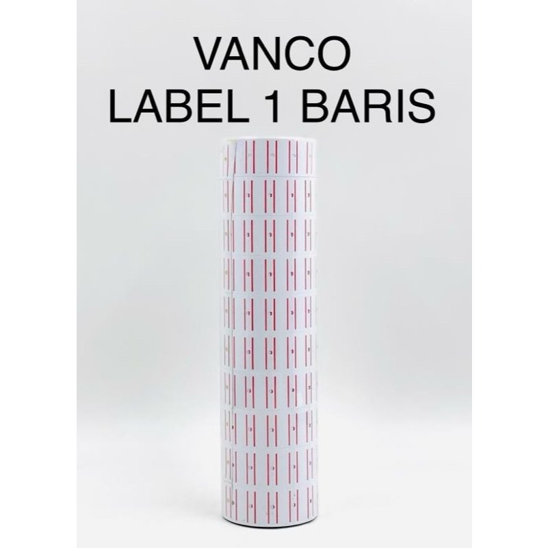 

LABEL HARGA VANCO / PRICE TAG / 1 BARIS (10 ROLL) / LABEL ROLL LB-01-600 1 LINE