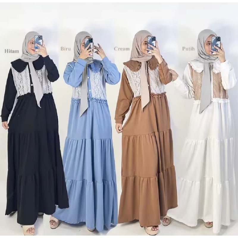 GAMIS ROMPI MAYANG BROKAT MAXY MEWAH DRESS  MUSLIMAH GL FASHION