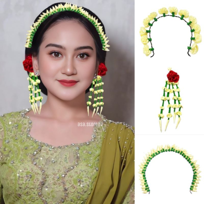Bando Melati Imitasi Dewasa dan Anak /Melati Ronce Kolong Keris 1 PCS Adat Jawa Karnaval Make Up Pen