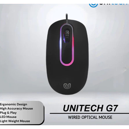 UNITECH Wired Optical Mouse G7 - Office Wired Mouse Kabel Kantor UNITECH G 7