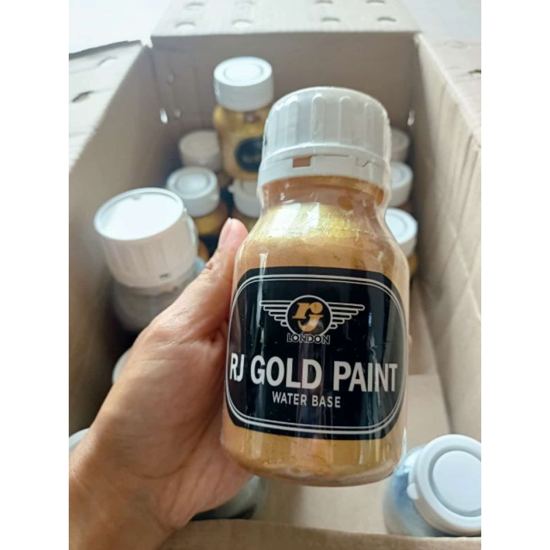 Cat warna gold || Rj London gold paint warna emas 250gr