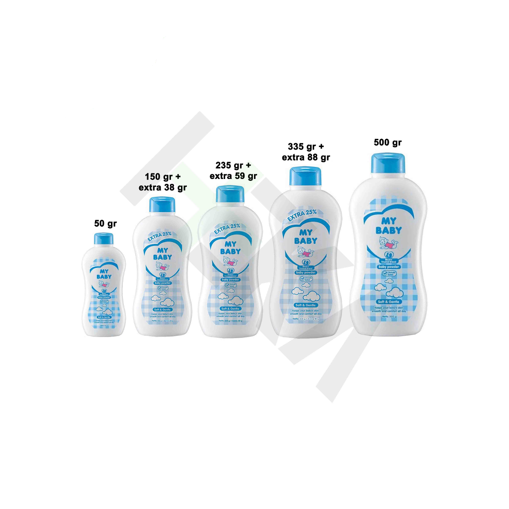 My Baby Powder Soft & Gentle - Bedak Bayi Bedak Anak Lembut Biru [Majapahit]
