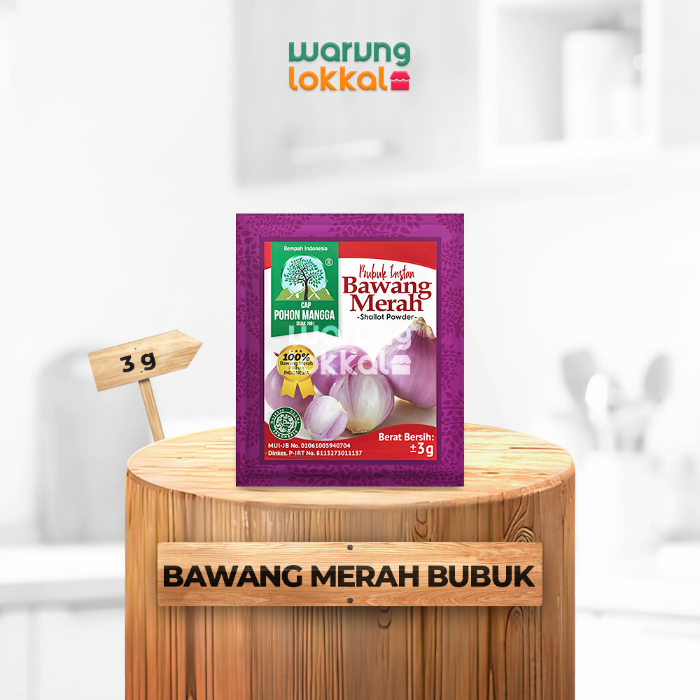 

Cap Pohon Mangga Bawang Merah Bubuk 3g - Warung Lokkal