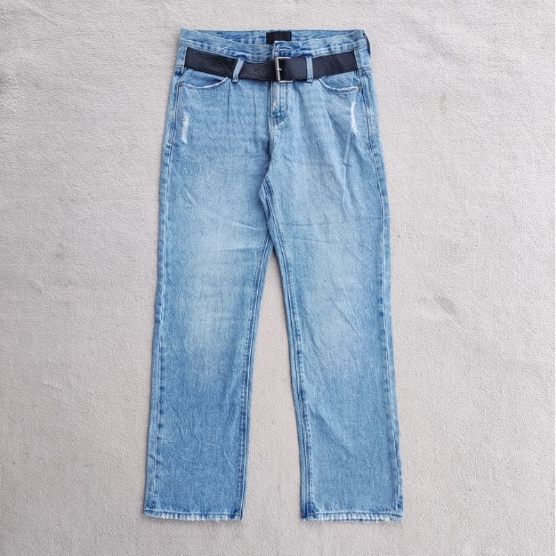 RtA Dexter Belted Boyfriend Jeans Blue