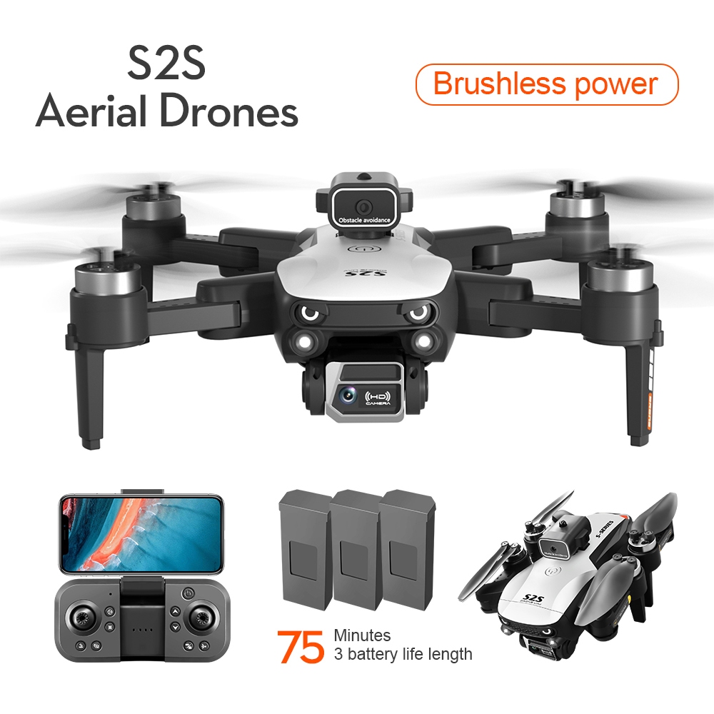 Drone motor brushless S2S, kamera ganda 480P, tahan angin kencang, drone besar, cocok untuk pemberia