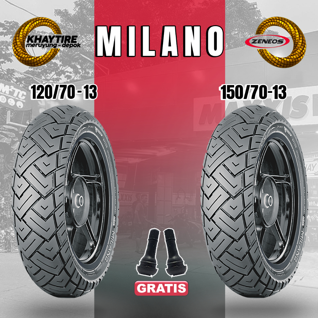 Paket Ban Motor YAMAHA NMAX ZENEOS MILANO 120/70-13 + 150/70-13 Tubeless