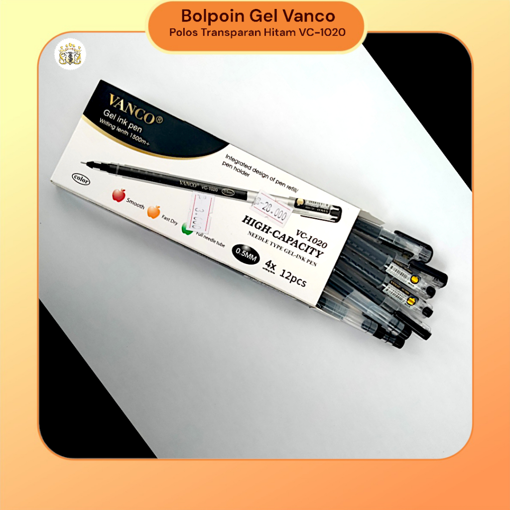 Pulpen / Bolpoin Gel 5 Vanco VC-1020 0.5mm Hitam