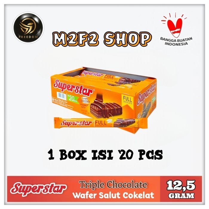 

Wafer Superstar Triple Chocolate | Cokelat - 12,5 gr (Kemasan 1 Box)