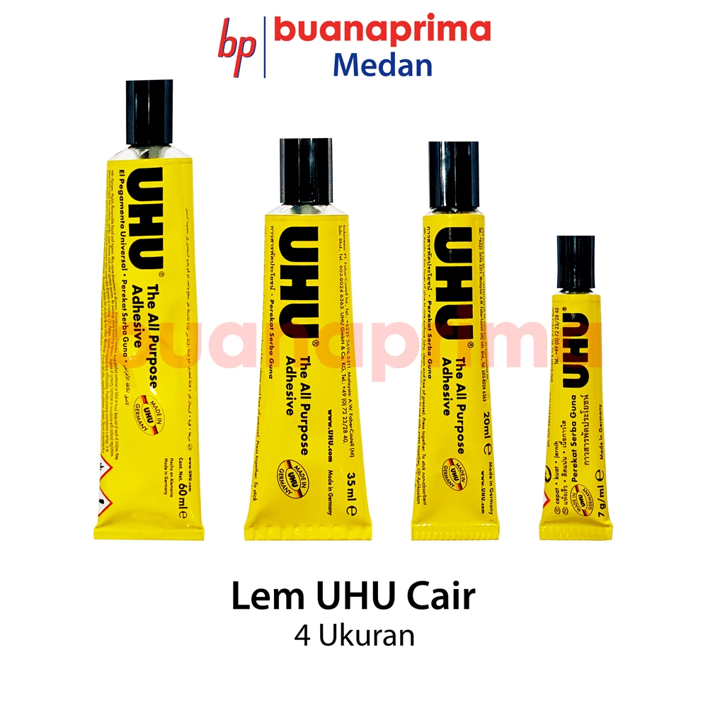 

Lem UHU 7 20 35 60 ml Cair Tube Kuning Kecil Sedang Besar Jumbo Serbaguna Aman