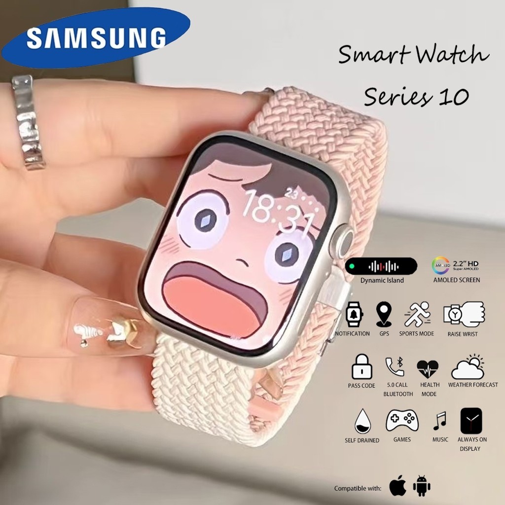 Ada [COD] 2025 New Samsung Watch series 10 Jam Tangan Pintar Olahraga Bluetooth Cocok untuk Android