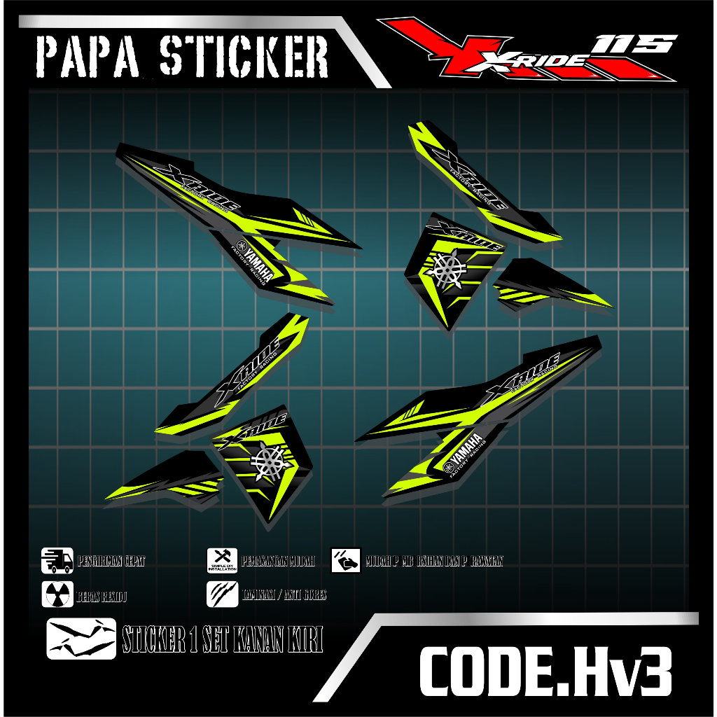 Striping Sticker New Xride 115 Variasi Sticker Yamaha Xride 115 Code Hv3