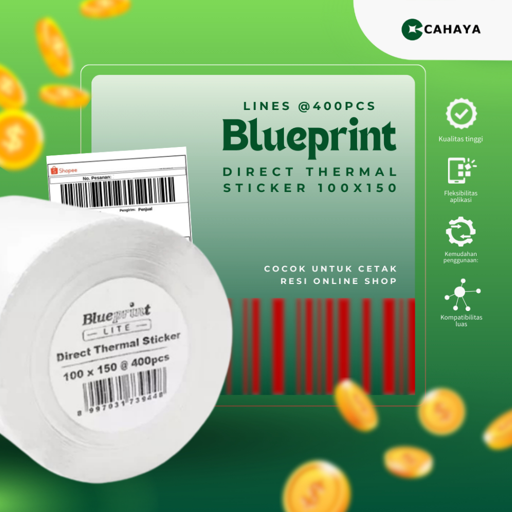 

Blueprint LITE Direct Thermal Sticker 100x150 @400pcs
