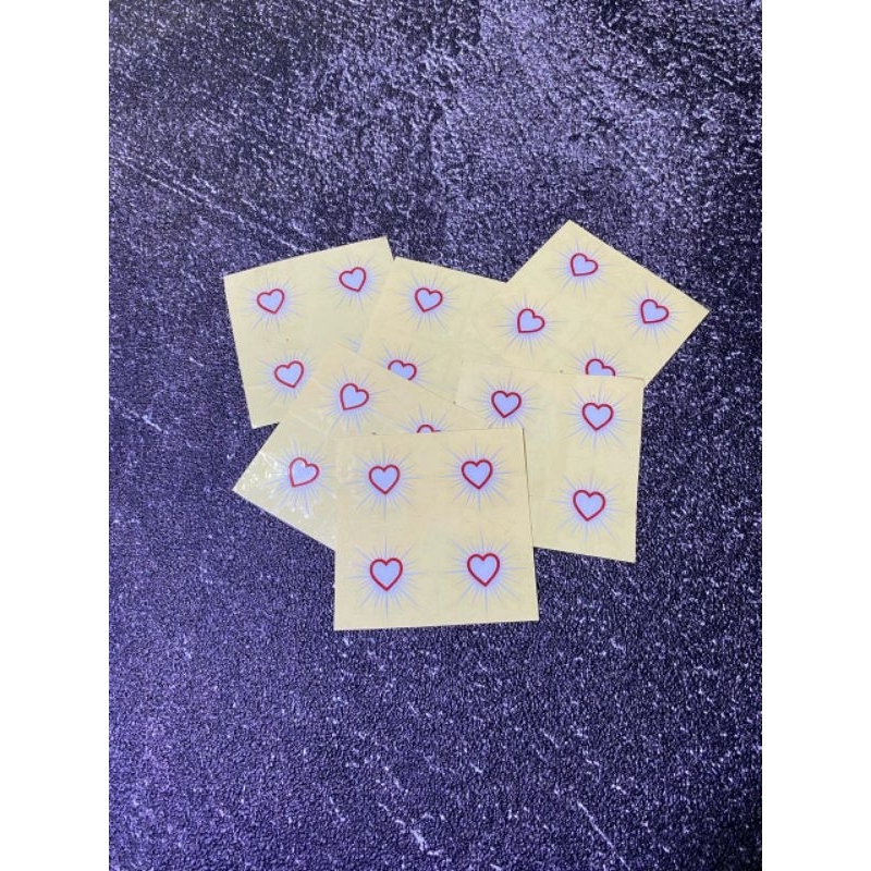 STIKER HATI BERSINAR CUTTING UKURAN KECIL