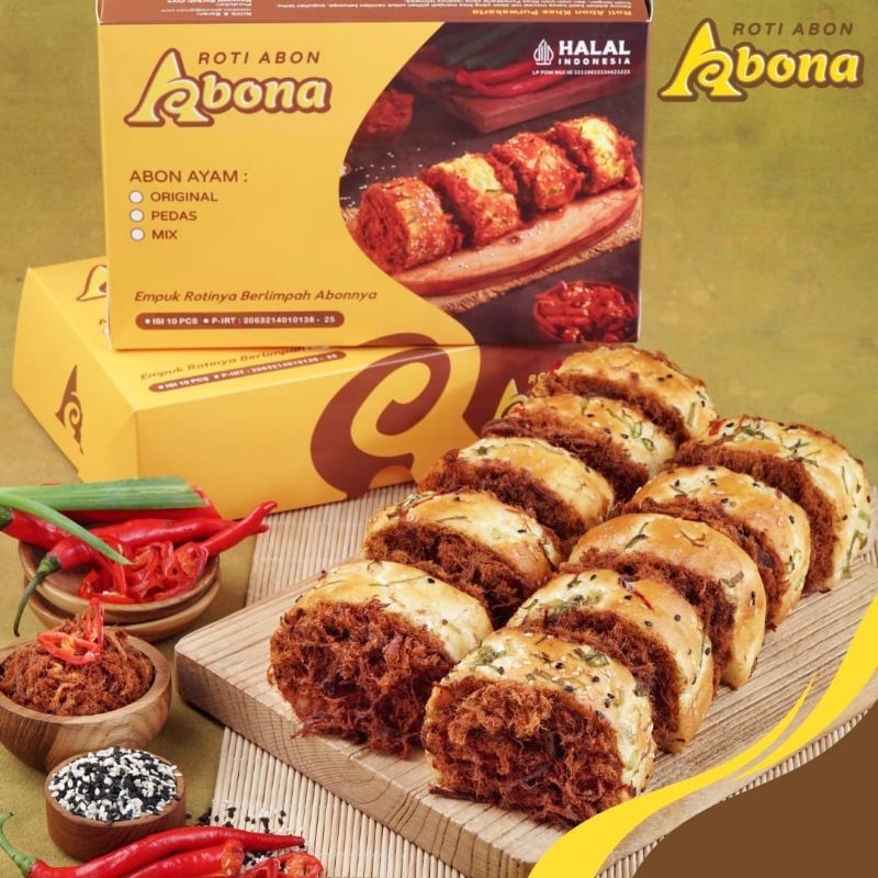 

Abona roti abon gulung khas Purwakarta varian abon ayam original kemasan besar isi 10 pcs