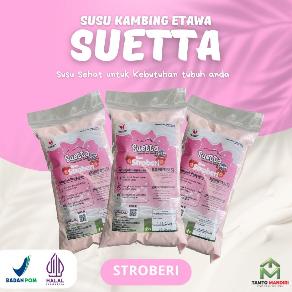 

Susu Kambing Etawa Bubuk - Suetta rasa Stroberi 500g