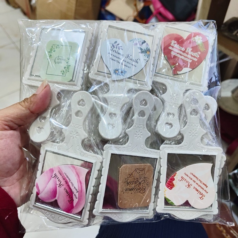 souvenir pernikahan 50 pcs kaca cermin gratis ucapan terimakasih [DFN] DFN035