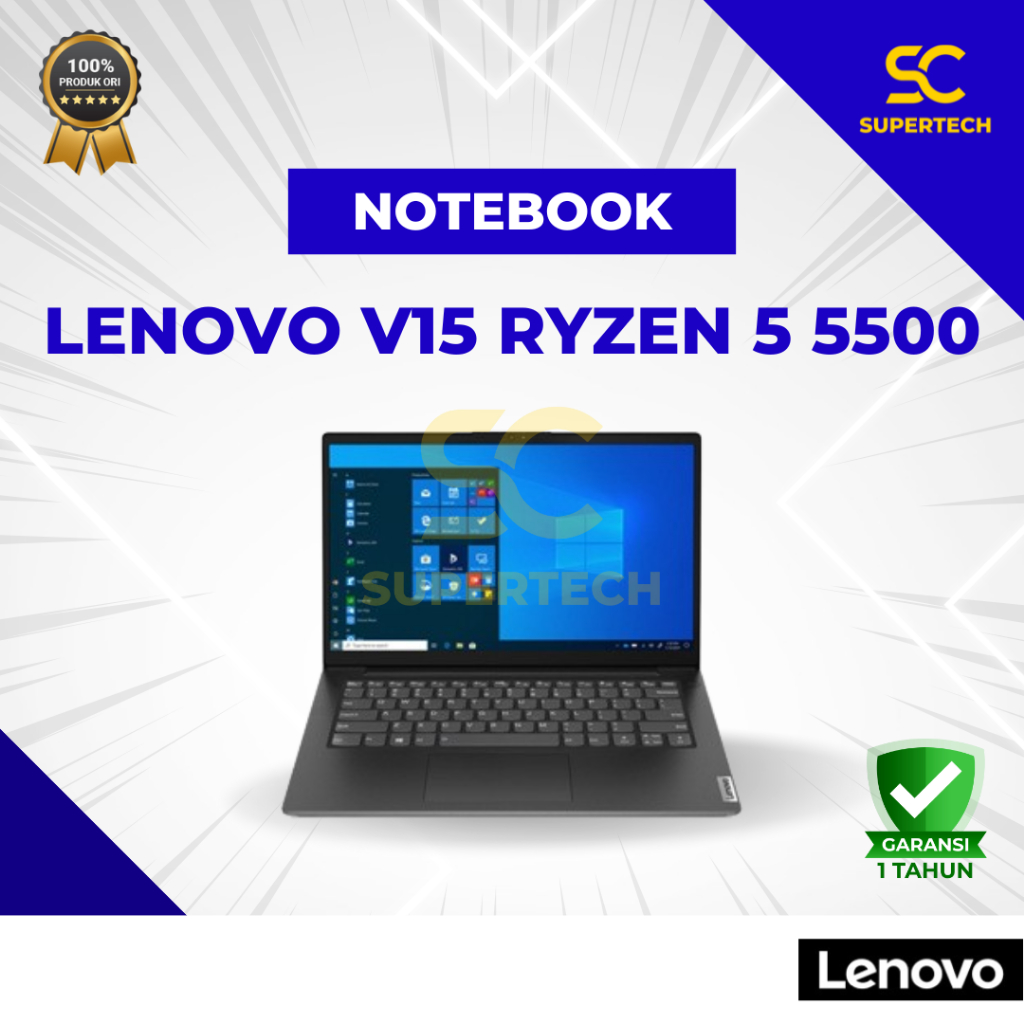 Notebook LENOVO V15 RYZEN 5 5500 4GB 256SSD 15.6 HD DOS DISTRI
