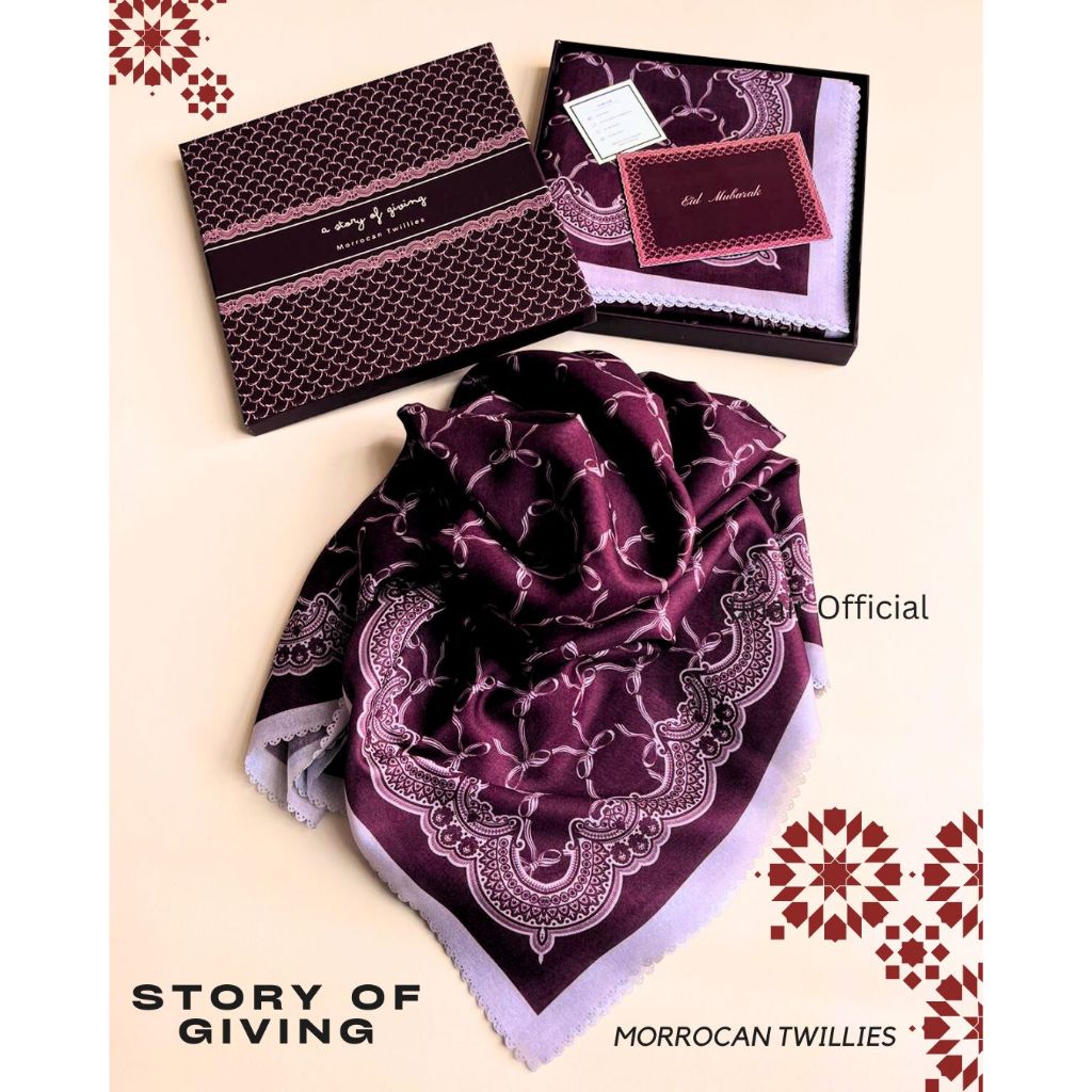 

Exclusive Raya HAMPERS HIJAB Morrocan Twillies “A Story of Giving”