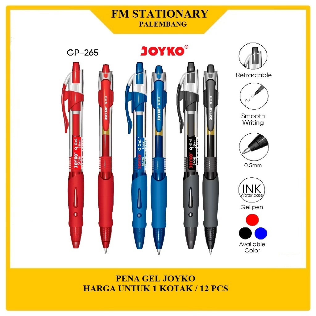 

Pena Pulpen Gel Pen ( Pena Gel) 0.5mm Cetek Joyko GP-265