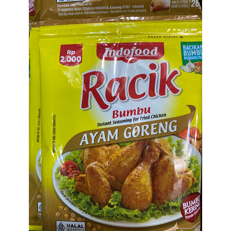 

Indofood Racik Ayam Goreng | 1 Renceng isi 10 | Bumbu Ayam Goreng