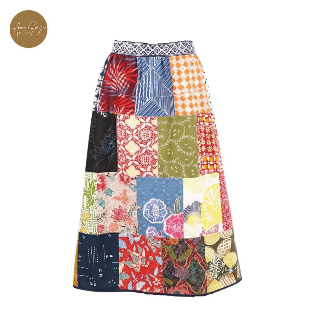 Kikan Patchwork Batik Skirt by Annesurya 1240325/Rok Batik Middy Sustainable