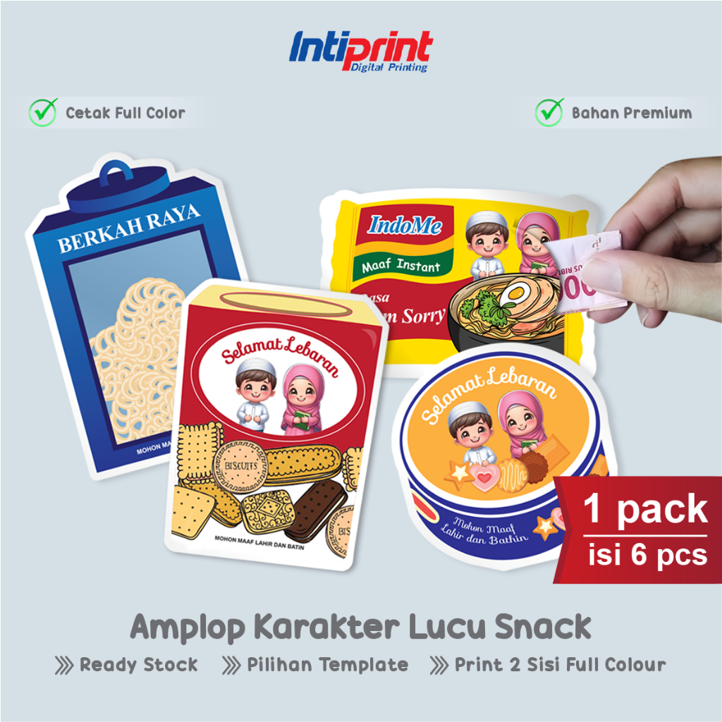 

Amplop Karakter Lucu Snack Selamat Lebaran - Angpau 3D Unique Character, Amplop Idul Fitiri 1 PACK