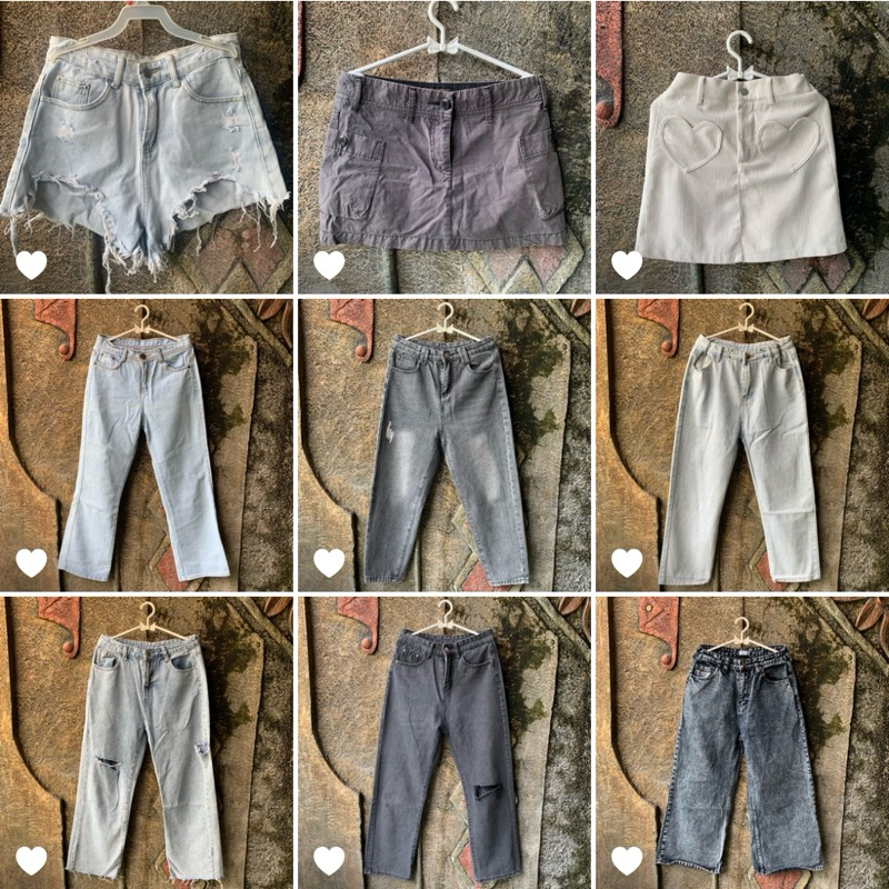 Prelvd Jeans Celana Panjang/ Pendek Rok