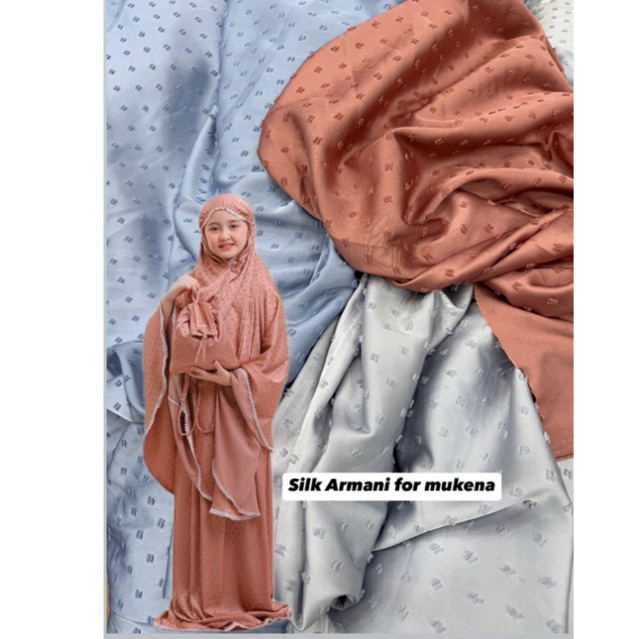 kain silk / silk motif / arnami silk dot mukena,gamis