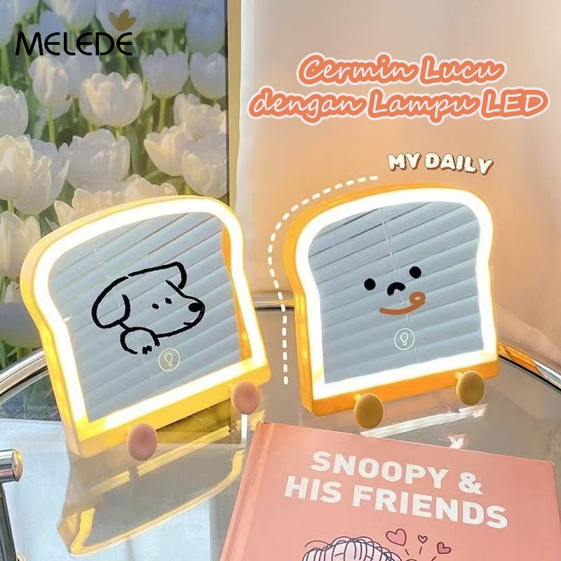 MELEDE Cermin Rias/Cermin Pasang Dinding Cermin Meja Portabel/Cermin Gantung Dinding Lucu Cermin Hol