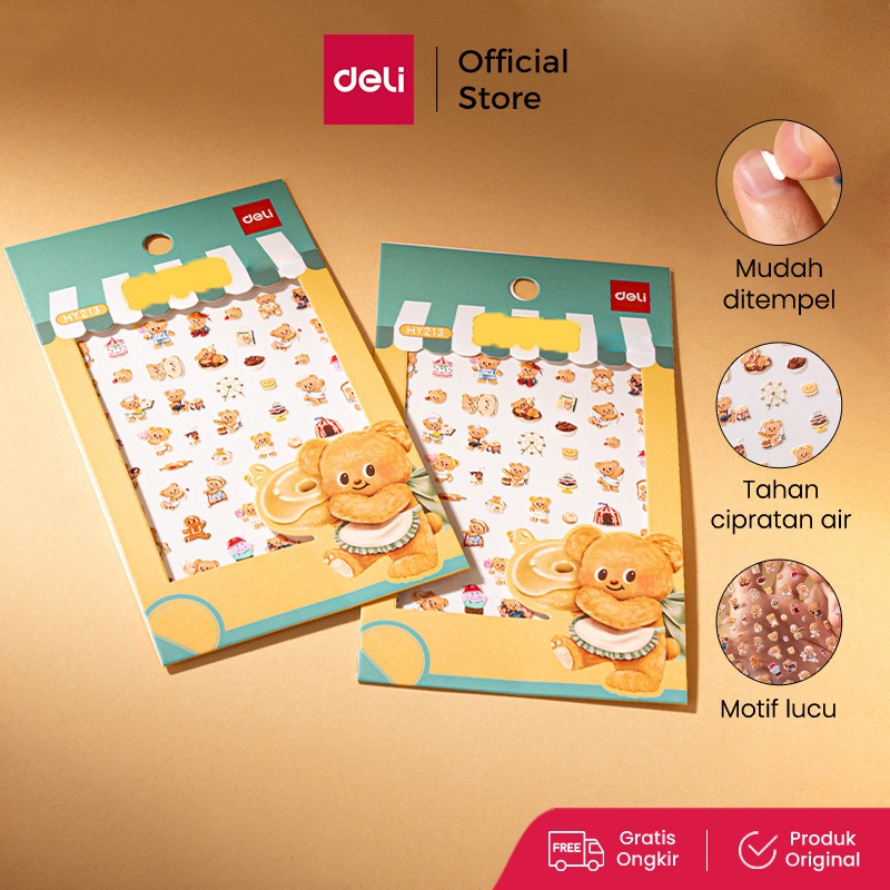 

Deli Sticker Butterbear Lucu Tahan Air Mudah Menempel HY213