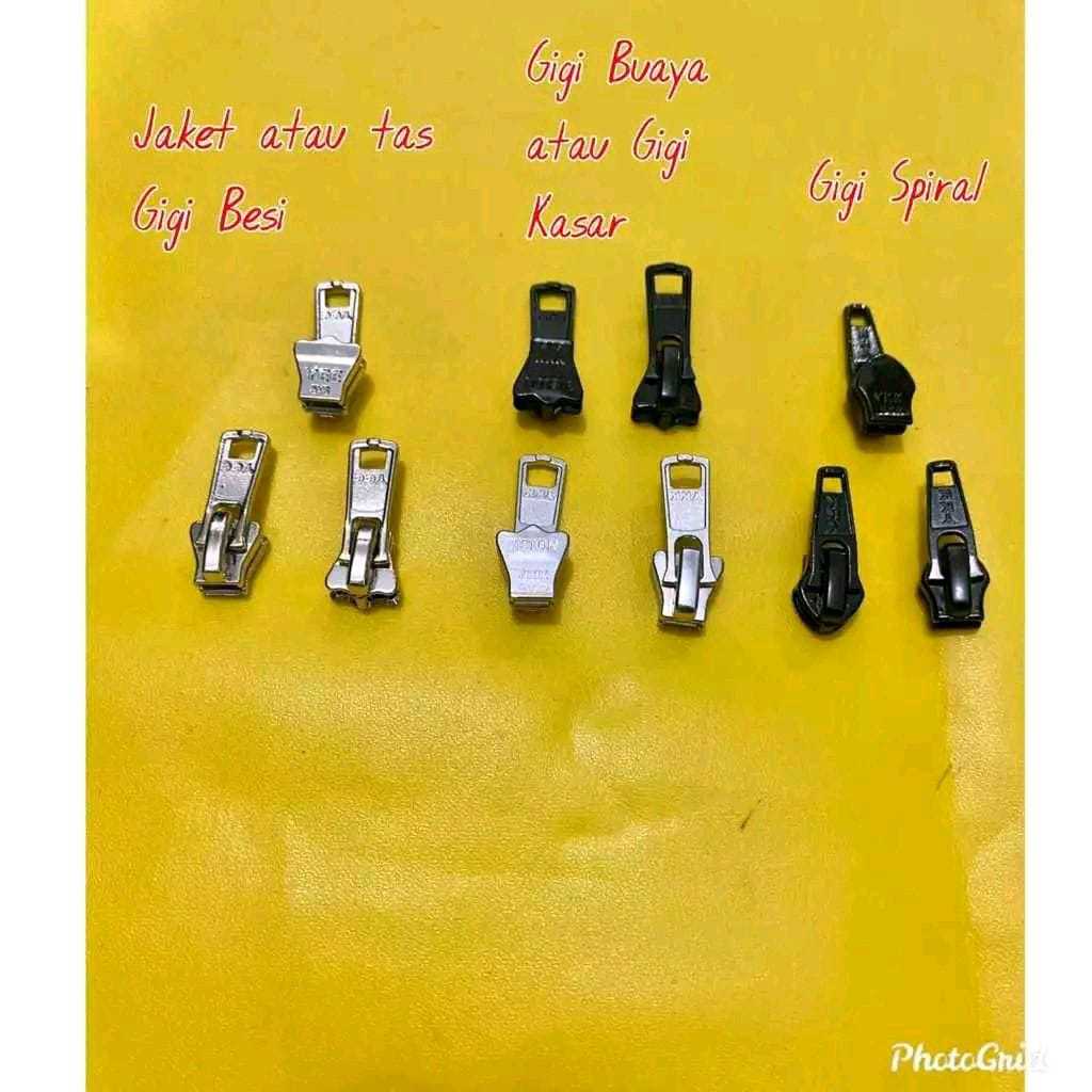 Kepala Resleting Jaket Zipper Head Kepala Zipper YEE Vislon No 5 Nikel Silver / KEPALA RESLETING VIS