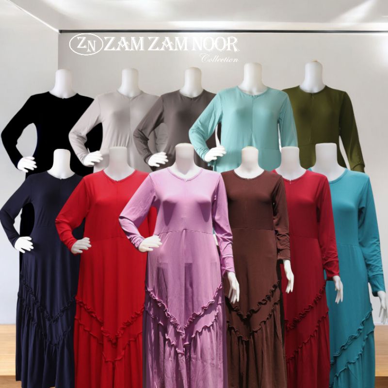 Gamis Rampel Kekinian Bahan Kaos Jersey Premium