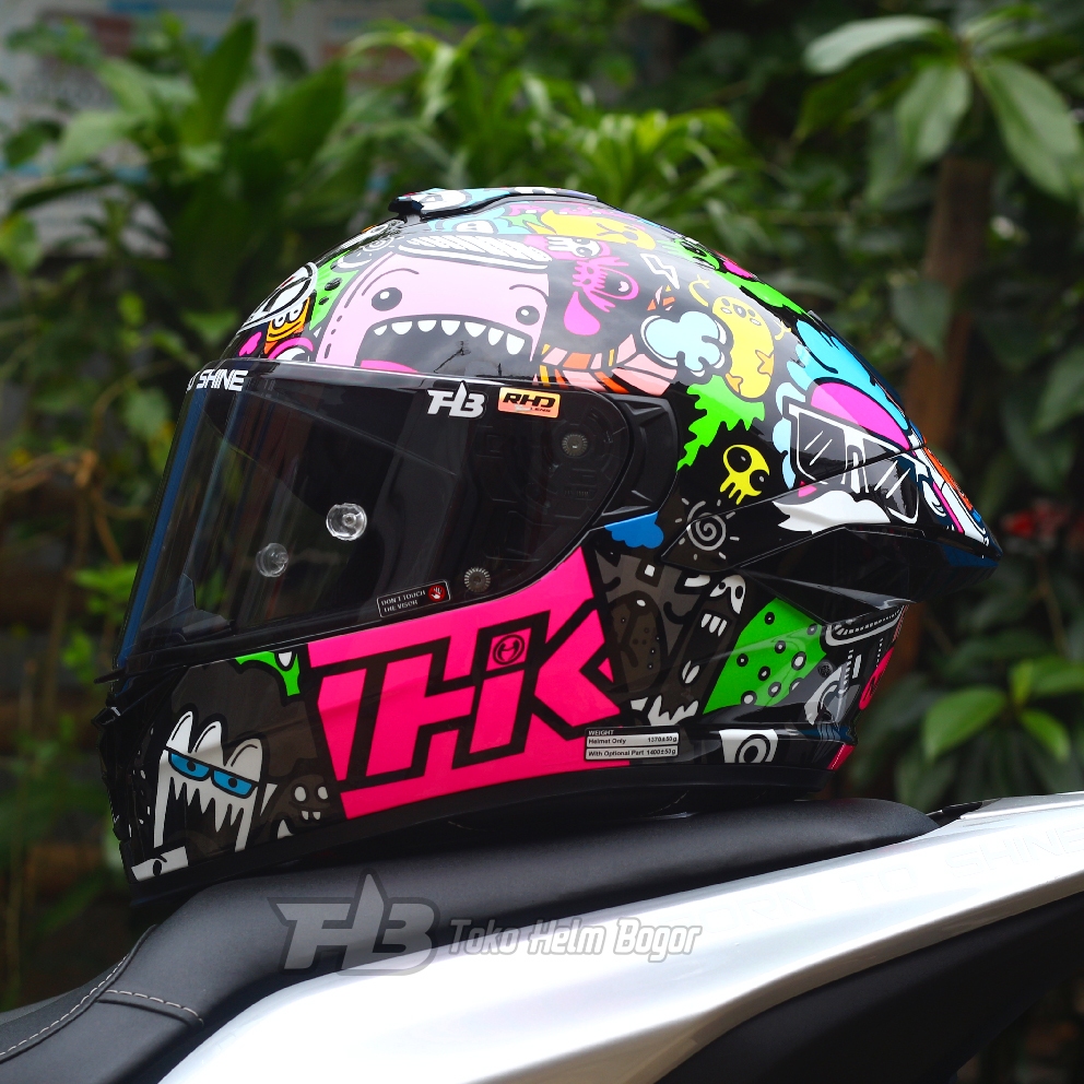 NHK HELM MARK-1 2V | DOODLES BLACK BLUE | DOBLE VISOR FREE TOP