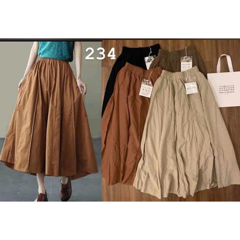 ROK LINEN PREMIUM | ROK KATUN LINEN | ROK WANITA KEKINIAN | ROK PAYUNG