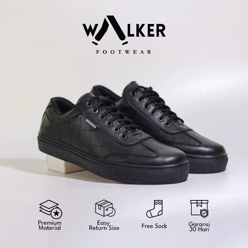 Preloved (NEW) WALKER FOOTWEAR - Sepatu Sneakers Pria Pedro - Hitam