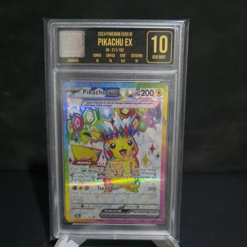 pikachu ex sr egs 10 grading kartu pokemon gem mint indonesia original
