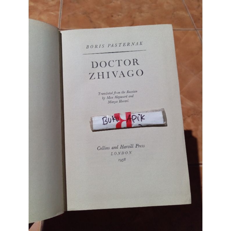 ORIGINAL Doctor Zhivago by Boris Pasternak Dokter Zhivago Translated by Max Hayward & Manya Harari C